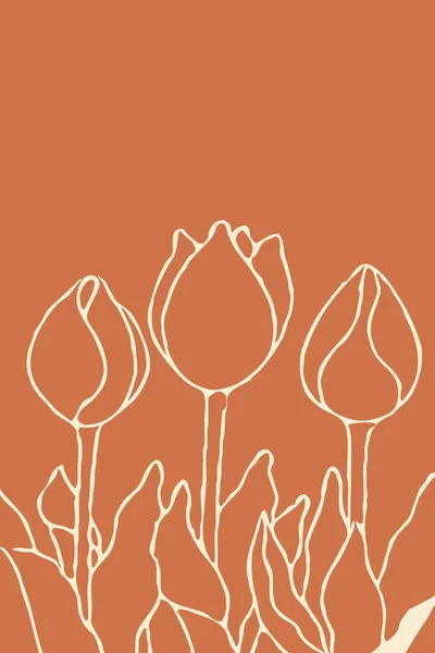 Ilustrações Minimalistas Gráficos Parede Flores Primavera Ilustração Design Para Impressão — Fotografia de Stock