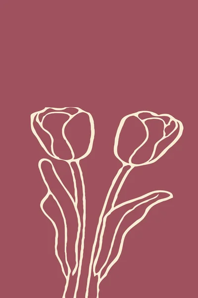 Μινιμαλιστικές Εικόνες Γραφικά Τοίχου Άνοιξη Λουλούδια Στην Εικόνα Σχεδιασμός Για — Φωτογραφία Αρχείου