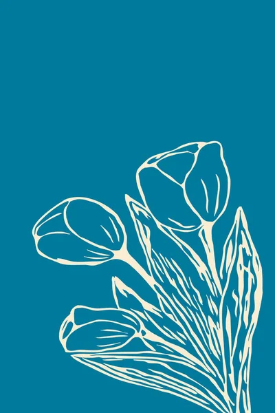 Minimalistyczne Ilustracje Grafika Ścienna Wiosenne Kwiaty Ilustracji Projekt Druku Okładki — Zdjęcie stockowe
