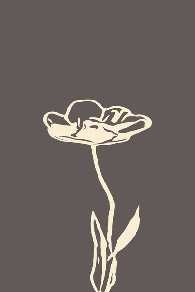 ミニマルなイラスト ウォールアートのグラフィック イラストの春の花 カバー ソーシャルメディアのためのデザイン ベージュチューリップ — ストック写真
