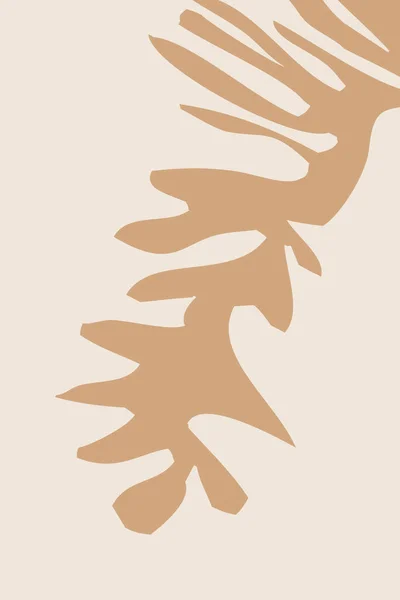 現代的なマティス風のコラージュポスター 中性色の有機物の形 — ストック写真