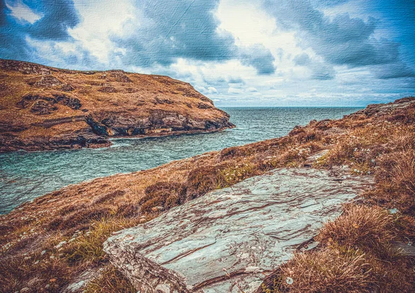 Tablodaki Resim Basılabilir Kartpostal Buzdolabı Mıknatısı Tasarımı Duvara Resim Yapmak — Stok fotoğraf