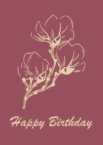 Glückwunschkarten Zum Geburtstag Magnolienblüte Der Abbildung — Stockfoto