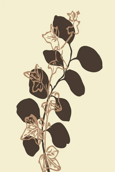Modern Mid Century Botanical Illustration Fashionable Contemporary Design Minimalist Plants — Stock Photo, Image