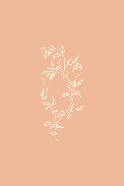 Ilustração Minimalista Gráficos Parede Flores Plantas Ervas Ilustração Design Para — Fotografia de Stock