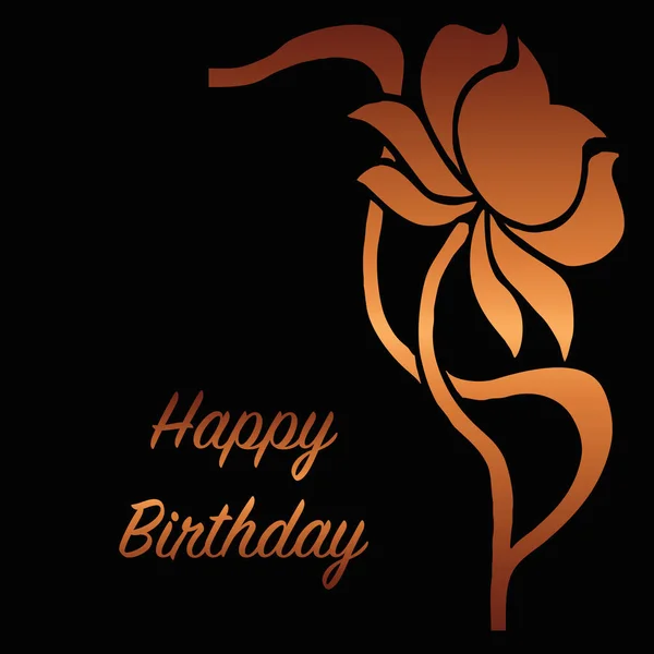 Joyeux Anniversaire Conception Carte Voeux Modèle Avec Des Fleurs — Image vectorielle