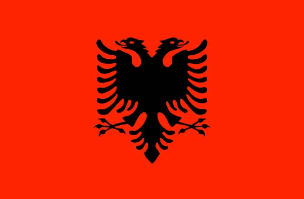 Vektorillustration Albanien Flagge Zum Ausdrucken — Stockvektor