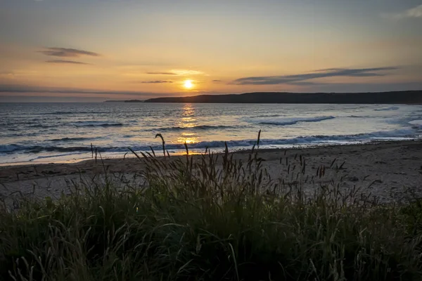 Sunset Ocean Tenby Wales Summer Landscape — Stock Photo, Image