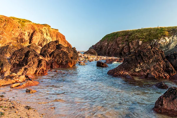 Tenby Pembrokeshire Wales Reino Unido Paisagem Verão Junto Oceano — Fotografia de Stock
