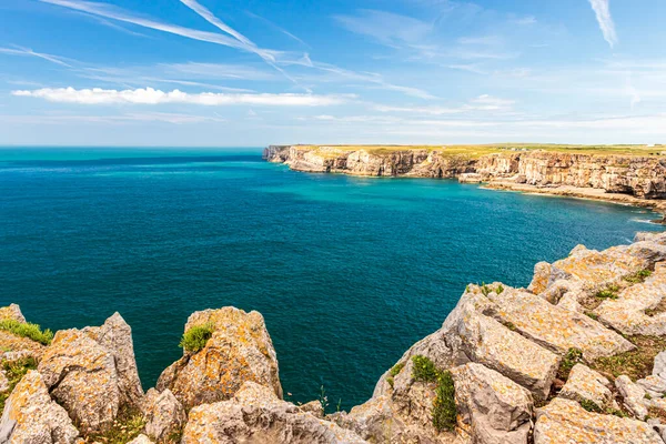 Pembrokeshire, West Wales, UK. Landscape by the ocean. Sunny summer.