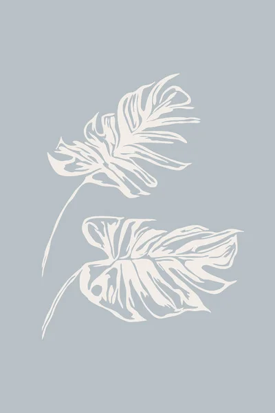 Printable Botanická Ilustrace Minimalistický Styl Design Interiéru Výzdoba Stěn Obal — Stock fotografie