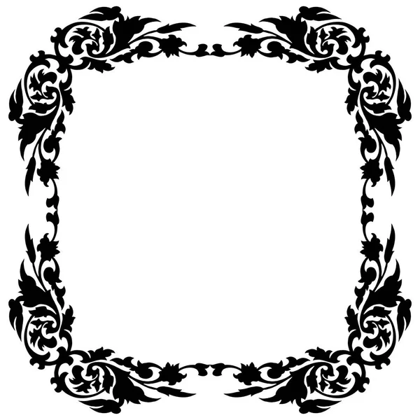 Black Decorative Frame White Background — Stock Photo, Image