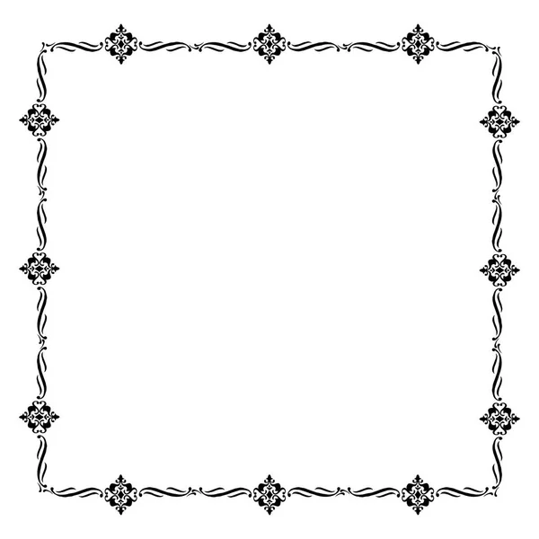 Zwart Decoratief Frame Een Witte Achtergrond — Stockfoto