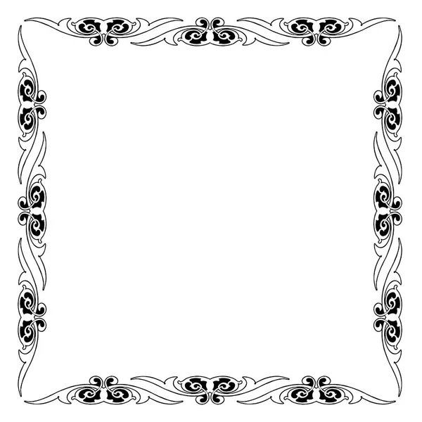 Beyaz Arkaplanda Siyah Dekoratif Çerçeve — Stok fotoğraf