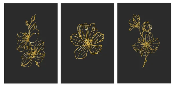 Набор Ботанических Плакатов Плакат Современного Искусства Абстрактный Рисунок Печати Обложки — стоковый вектор