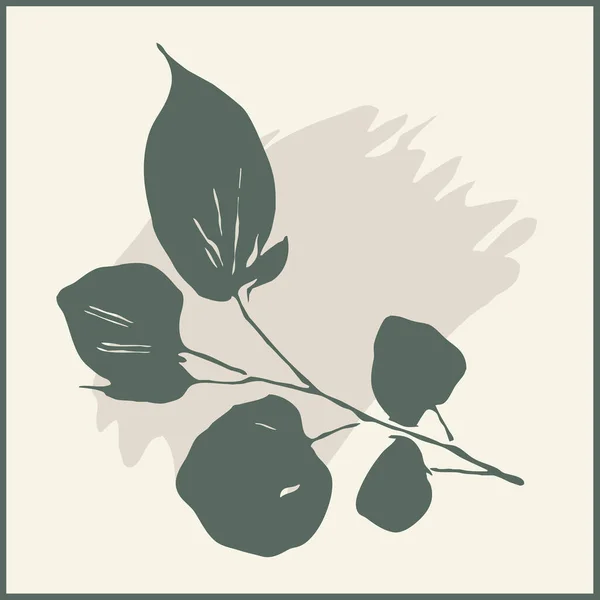 植物や抽象的な形 ウォールアートのグラフィック イラストの葉 印刷可能なミニマリストデザイン — ストック写真