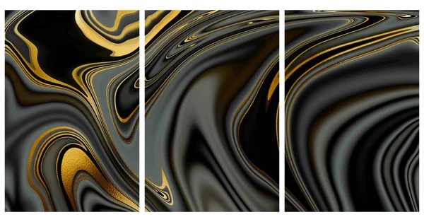 Коллекция Роскошных Вертикальных Обоев Художественная Золотая Текстура Обложек Флаеров Поздравительных — стоковый вектор