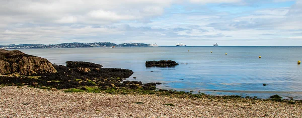 Брішам Девон Велика Британія Європа Прекрасна Морська Панорама Пристань Моря — стокове фото
