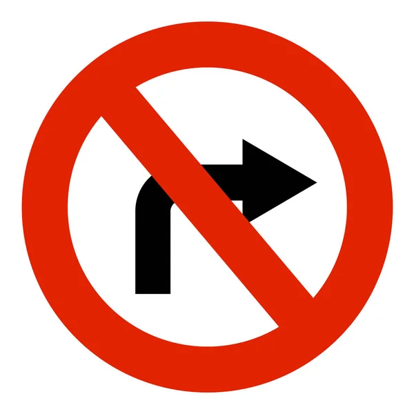 Verkehrszeichensymbol Nicht Nach Rechts Abbiegen — Stockvektor