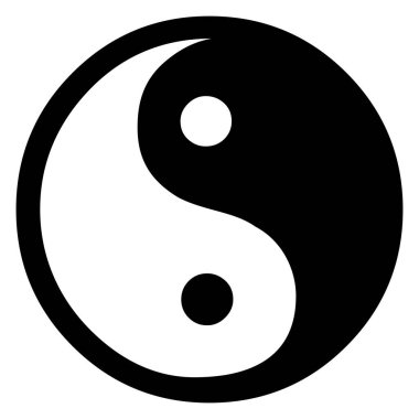 Beyaz arkaplanda siyah vektör simgesi. Yin Yang