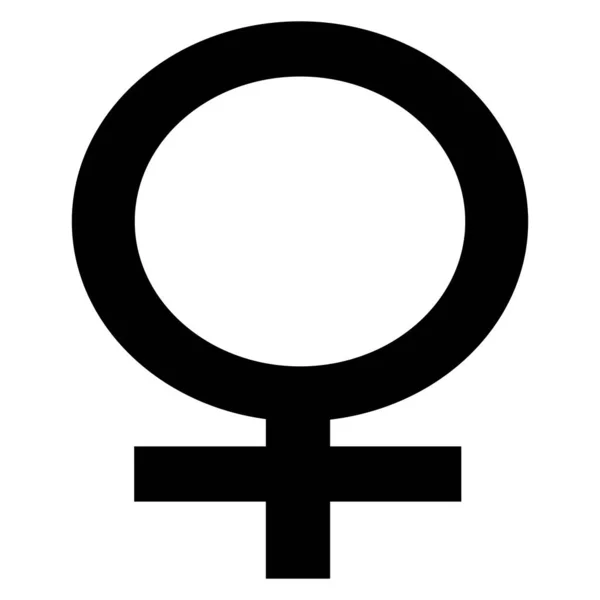 Icono Vector Negro Sobre Fondo Blanco Símbolo Femenino — Vector de stock