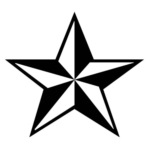 Icône Vectorielle Noire Sur Fond Blanc Étoile — Image vectorielle