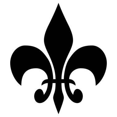 Beyaz arkaplanda siyah vektör simgesi. Fleur De Lis