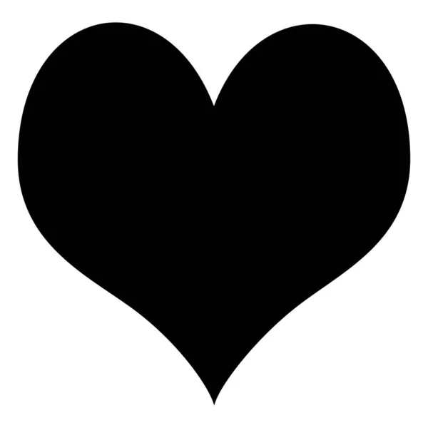 Icono Vector Negro Sobre Fondo Blanco Corazón — Vector de stock