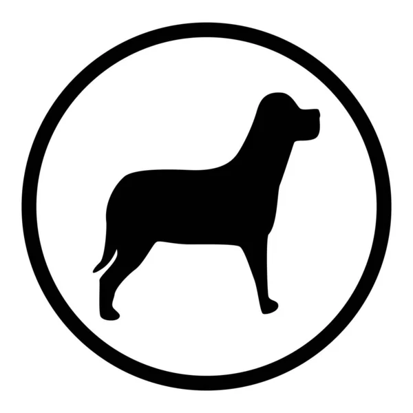 Černá Ikona Vektoru Bílém Pozadí Logo Společnosti Návrh Vizitky Pes — Stockový vektor
