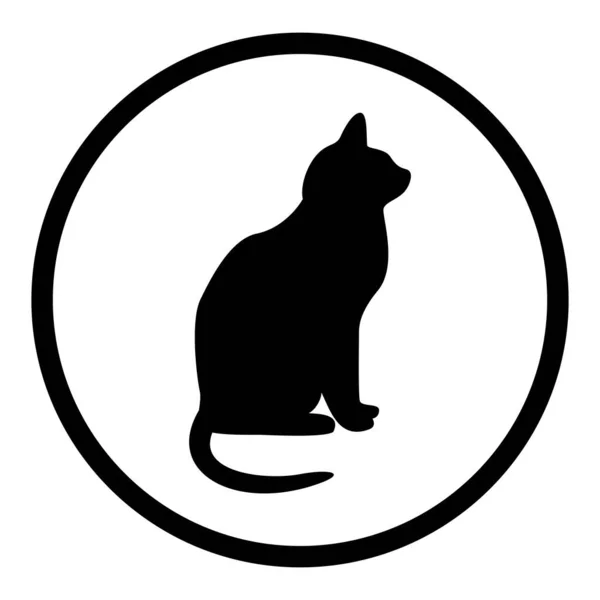 Černá Ikona Vektoru Bílém Pozadí Logo Společnosti Návrh Vizitky Cat — Stockový vektor