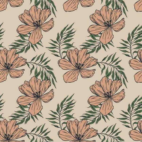 Seamless Botanical Pattern Decorative Pattern Paper Cover Fabric Interior Design — Stock Photo, Image
