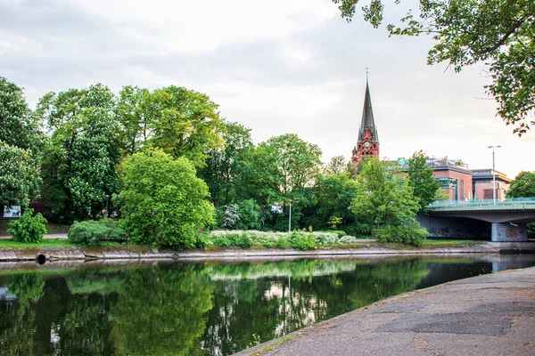 Bydgoszcz Poland May 2019 布尔达河上的风景 Bydgoszcz市的建筑 — 图库照片