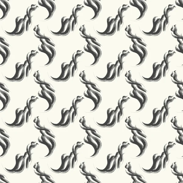 Geometrik Dikişsiz Desen Kumaşta Basit Bir Parmak Izi Siyah Beyaz — Stok fotoğraf