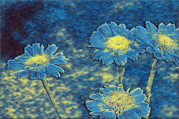 Illustrazione Botanica Nello Stile Vincent Van Gogh Sfondo Astratto Immagine — Foto Stock