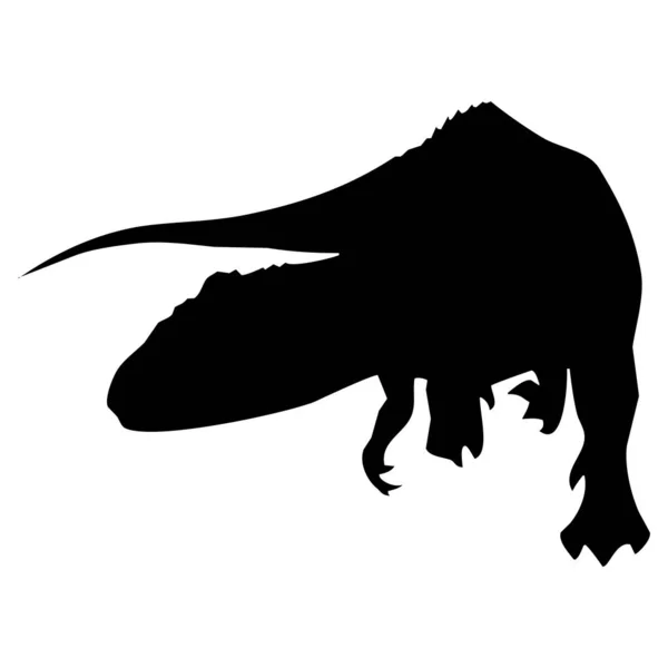 Vector Illustration Dinosaur Black Silhouette White Background — Stock Vector