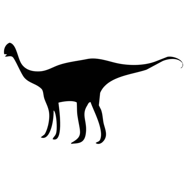 Vector Illustration Dinosaur Black Silhouette White Background — Stock Vector