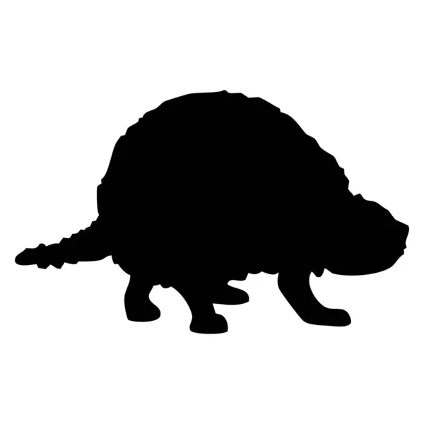 Egy Dinoszaurusz Vektorillusztrációja Fekete Sziluett Fehér Háttér — Stock Vector