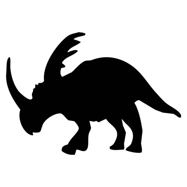 Illustrazione Vettoriale Dinosauro Silhouette Nera Sfondo Bianco — Vettoriale Stock