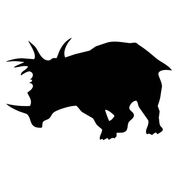 Egy Dinoszaurusz Vektorillusztrációja Fekete Sziluett Fehér Háttér — Stock Vector
