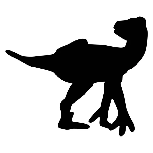 Векторна Ілюстрація Динозавра Чорний Силует Білому Тлі — стоковий вектор