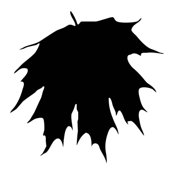 植物ベクターイラスト 白い背景に黒い葉 — ストックベクタ