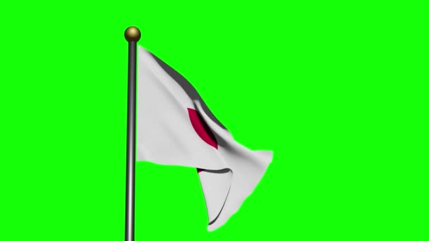 Animation Flagge Japans Weht Wind — Stockvideo