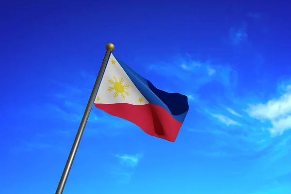 Imagem Renderizada Bandeira Das Filipinas Acenando Vento — Fotografia de Stock