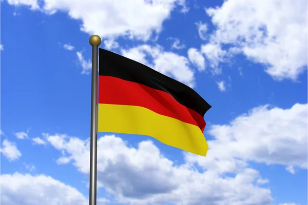 Imagen Renderizada Bandera Alemania Ondeando Viento —  Fotos de Stock