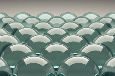 3 boyutlu görüntü. Cam Toplar 'ın yakın görüntüsü. Soyut arkaplan.