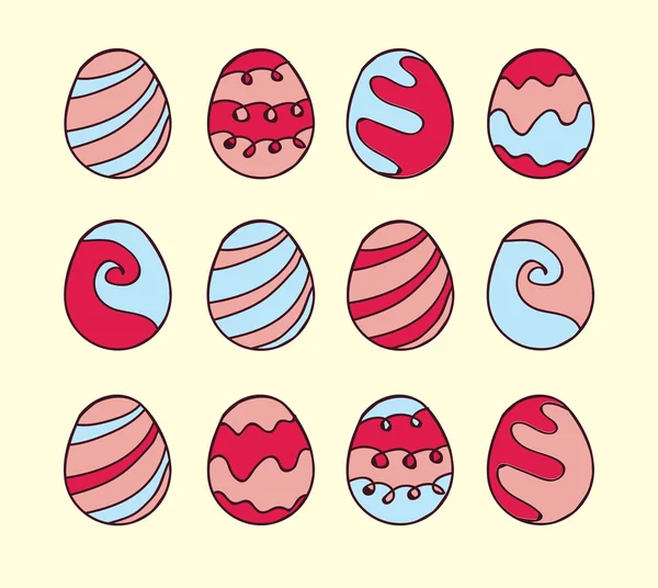 Set renkli Paskalya yortusu yumurta — Stok Vektör