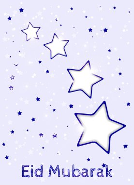 Müslüman topluluk Festivali, Eid Mubarak kutlama tebrik kartı Altın yıldızlar ve ay üzerinde arka plan ile dekore edilmiştir. Ramazan kareem.