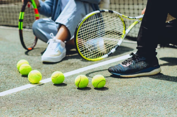 Теннисный Мяч Корте Спортивная Концепция — стоковое фото
