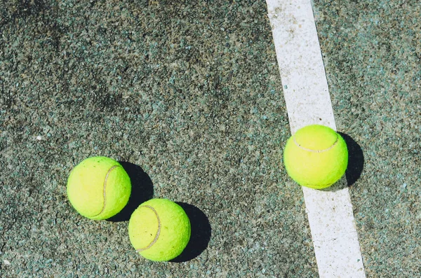 Крупный План Теннисного Мяча Пустая Область Копировальным Пространством Текстовых Сообщений — стоковое фото