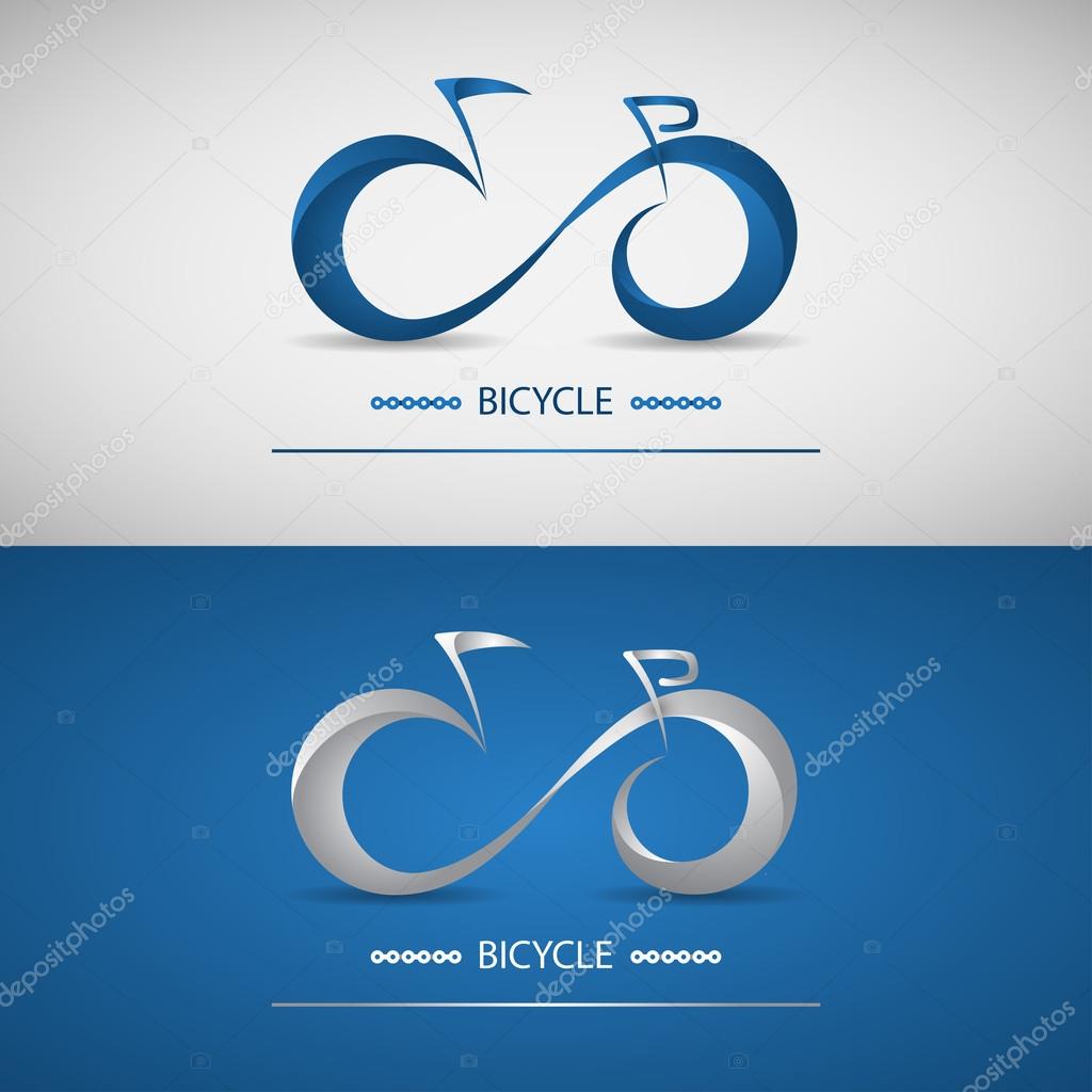 Stylized bike logo. Modern style. Vector illustration.